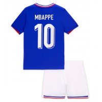 Frankreich Kylian Mbappe #10 Fußballbekleidung Heimtrikot Kinder EM 2024 Kurzarm (+ kurze hosen)